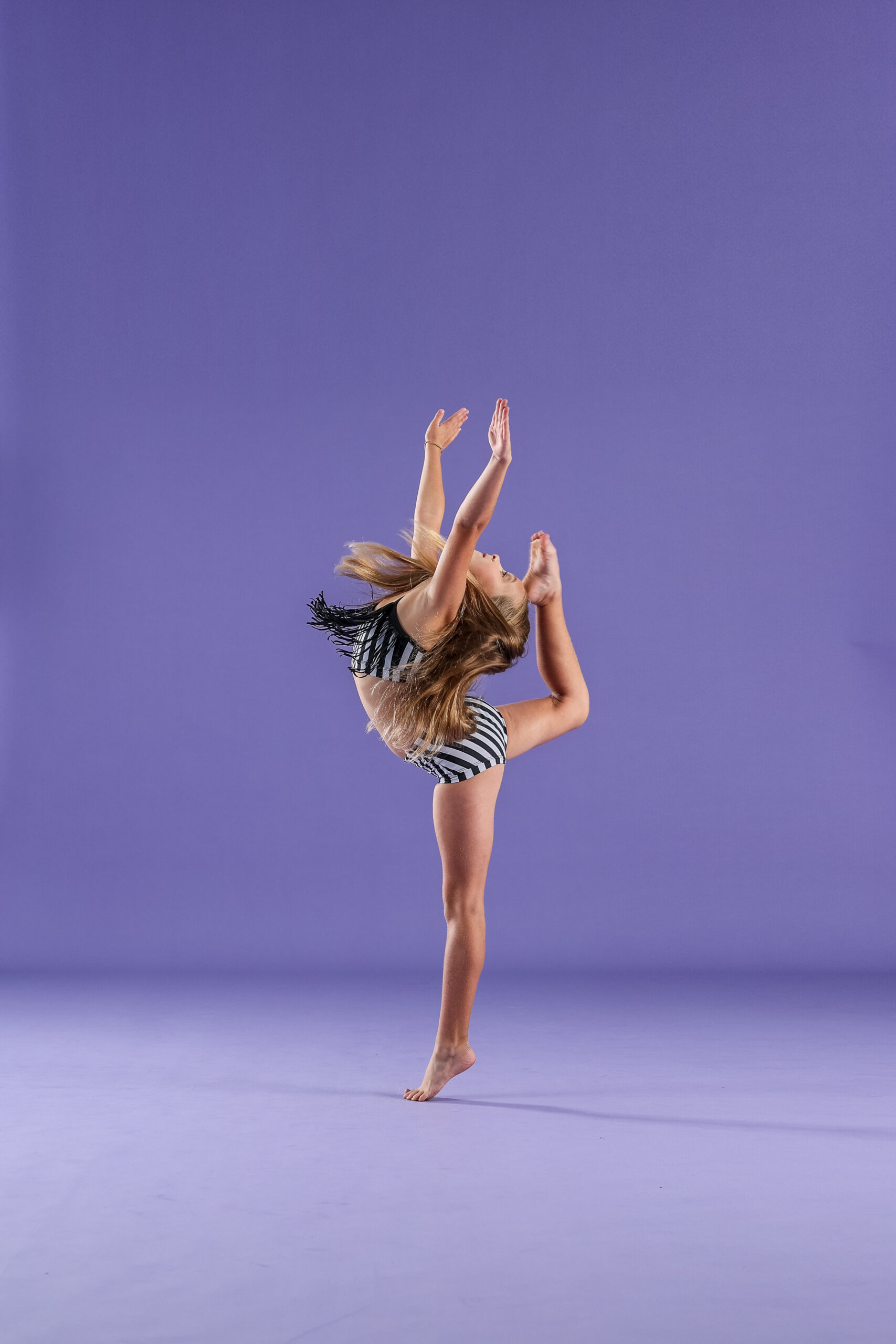 Dancer posing at photography studio
